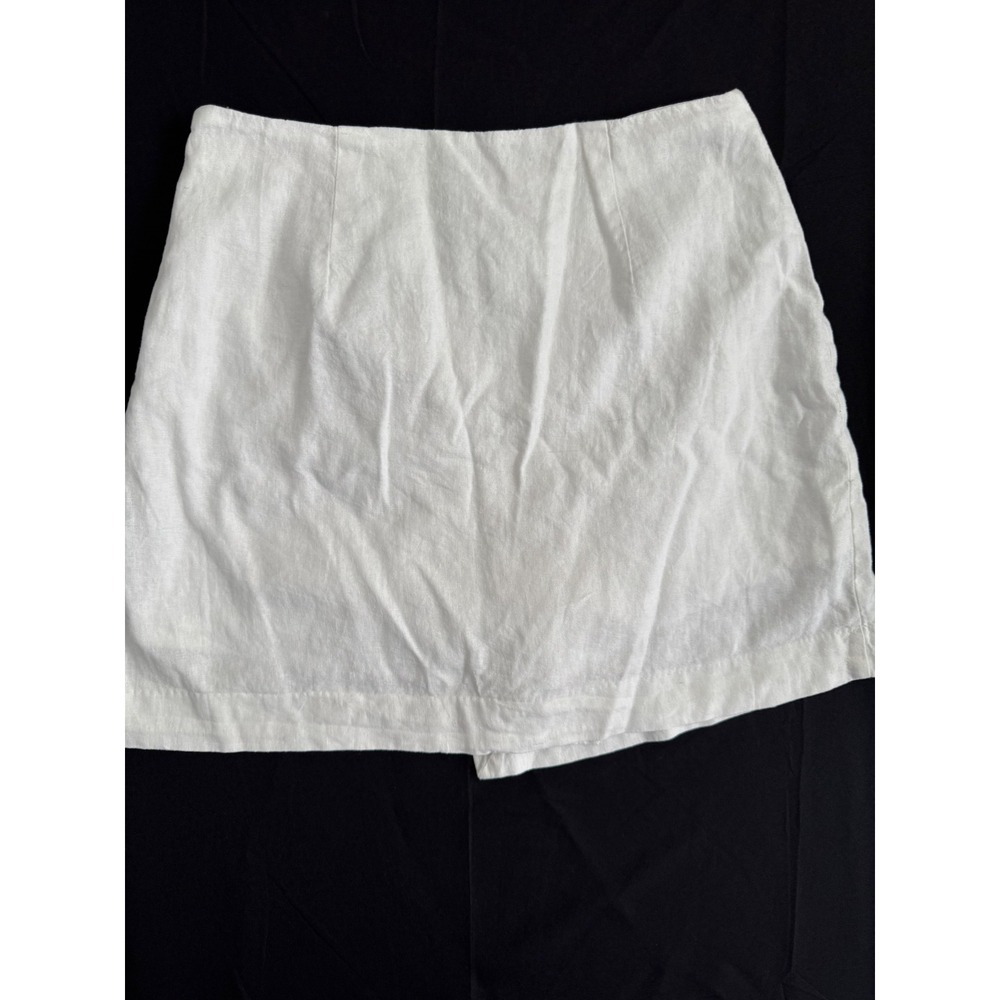 A New Day White Linen Blend Wrap Skort Women's Size 4 Summer Mini NWT - Picture 6 of 10